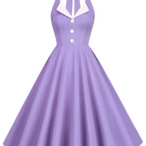 Robe Pin Up Vintage Année 60 Mauve